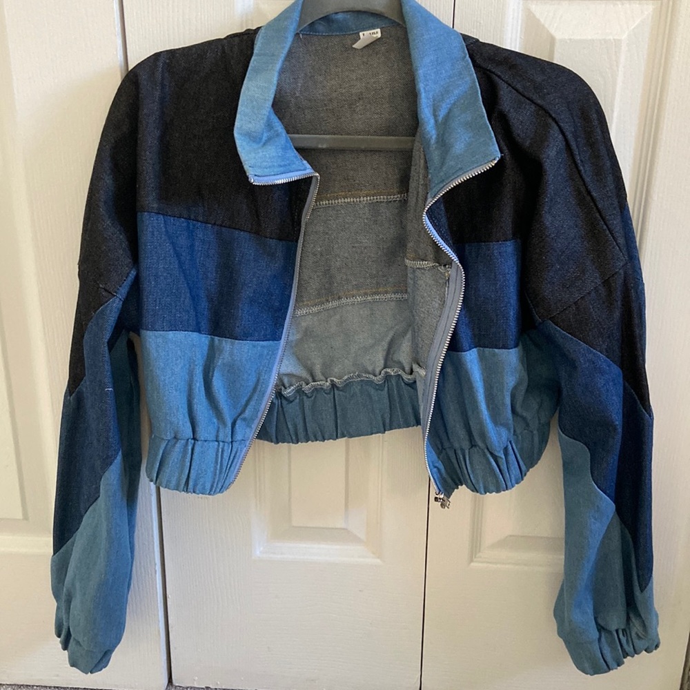 Retro multi color jean jacket